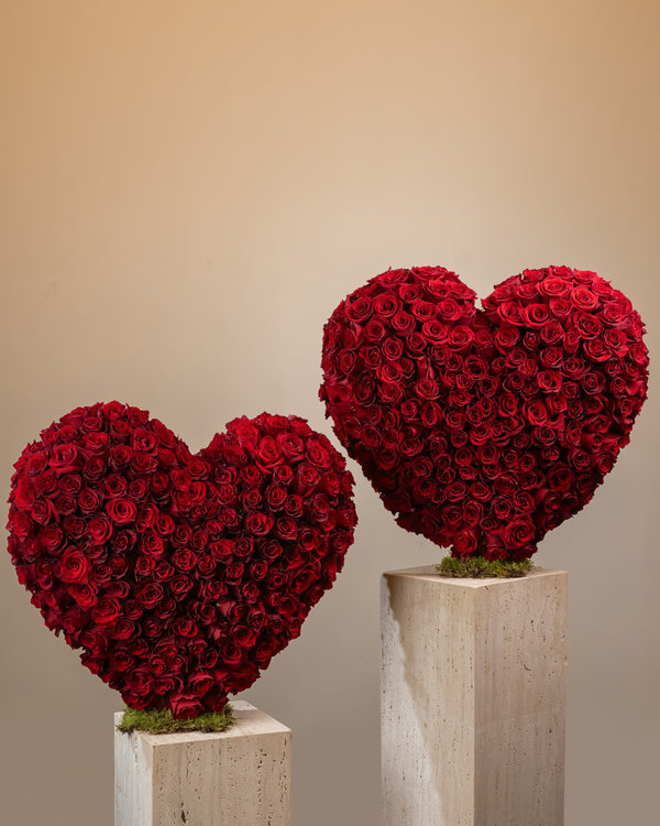 3D الزهور على شكل قلب