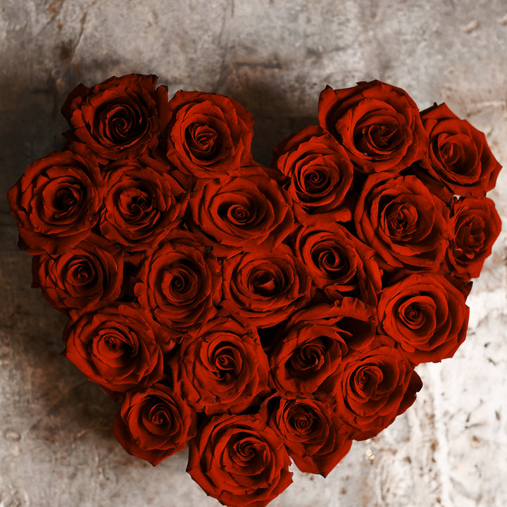 Emotional Rose Heart Shape Arrangement - Tulip Flowers Tr LLC.