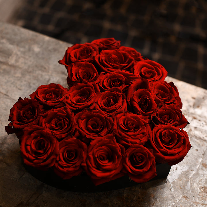 Emotional Rose Heart Shape Arrangement - Tulip Flowers Tr LLC.